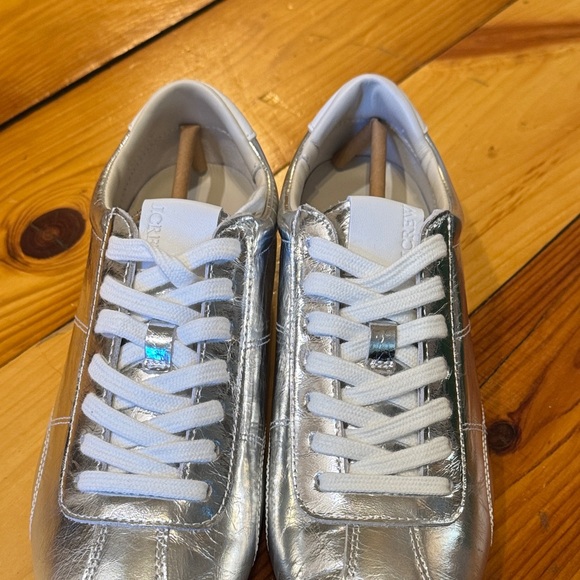 NEW J.Crew Metallic Silver Sneakers- 8 - Picture 4 of 5